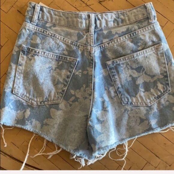 Topshop Mom Floral Jean Shorts Cutoff 2 Ashley - Picture 5 of 6